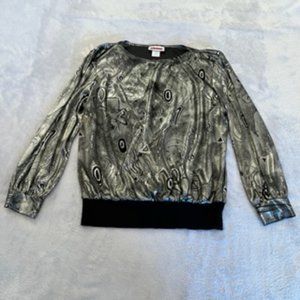 Judy Bond Vintage Women's Top 10 Silver Black